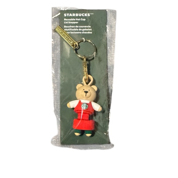 Starbucks Accessories - Starbucks Holiday Collection 2025 Bearista Lid Stopper Bear Red Keychain